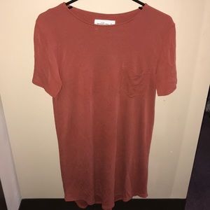 Burnt orange-red t-shirt dress